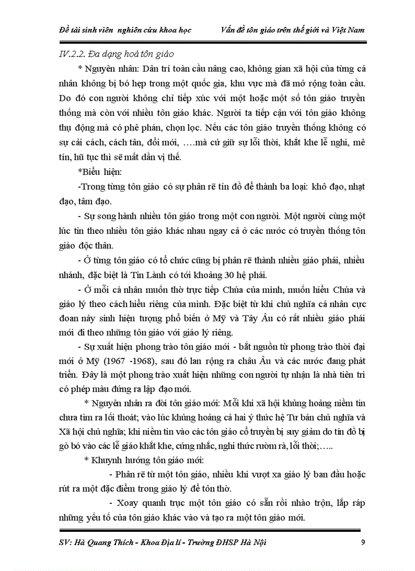 image for page Đề tài SV năm thứ 3 Vấn đề tôn giáo