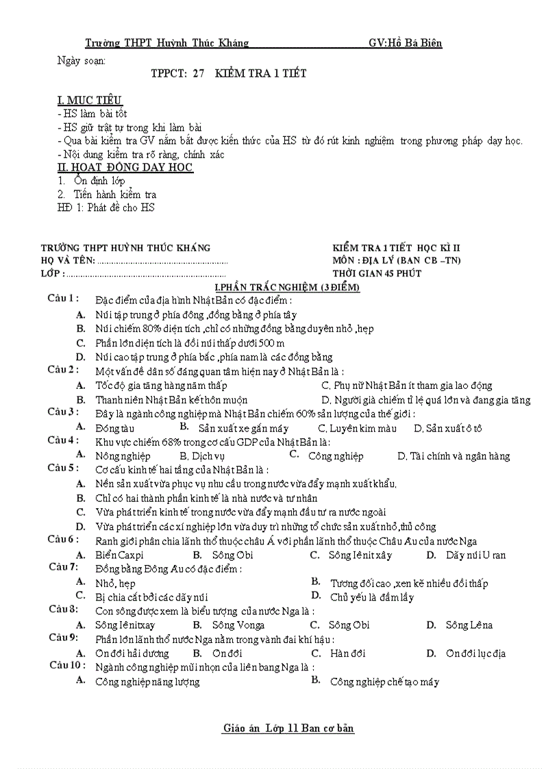 image for page Giao an dia 11 co ban