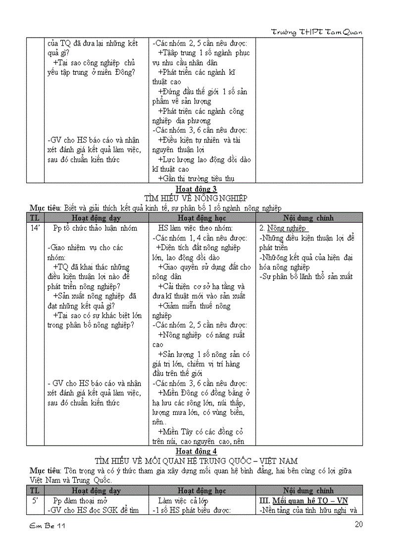 image for page Giáo án Địa 11 HKII 3 cột