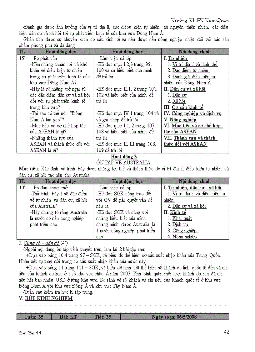 image for page Giáo án Địa 11 HKII 3 cột