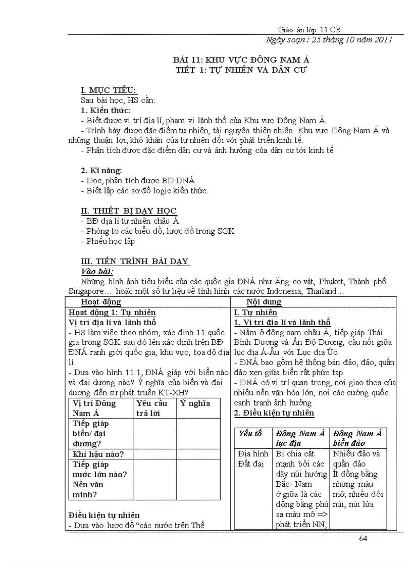 image for page Giao an DIA 11 Sau giam tai