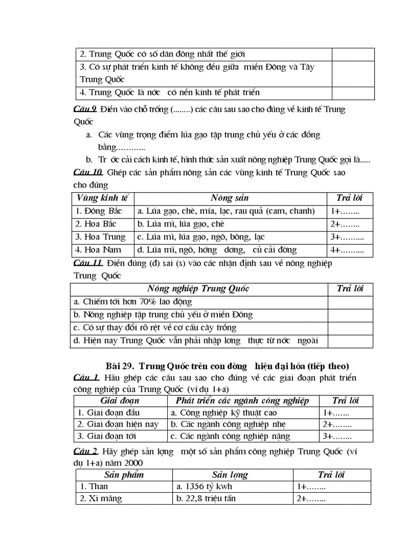 image for page Ngân hàng câu hỏi trắc nghiệm đl 11 phần 3