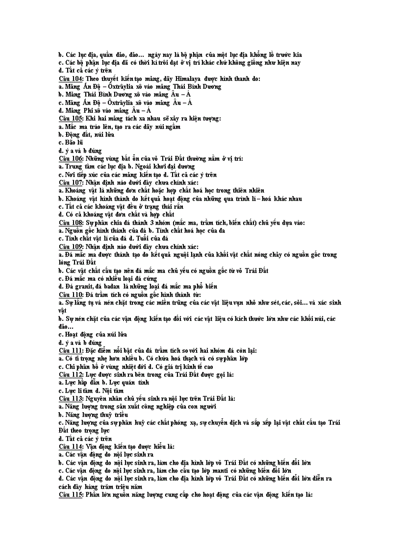 image for page 500 câu trắc nghiệm Địa lí 12