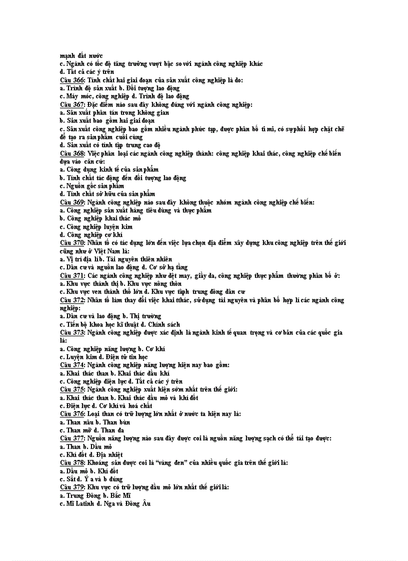 image for page 500 câu trắc nghiệm Địa lí 12