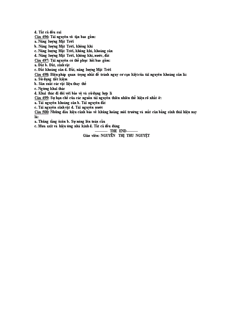 image for page 500 câu trắc nghiệm Địa lí 12