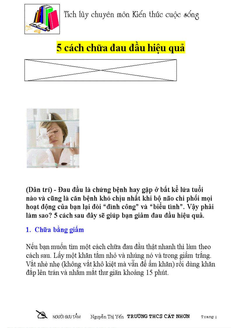 image for page Bài thuốc chữa bệnh đau đầu