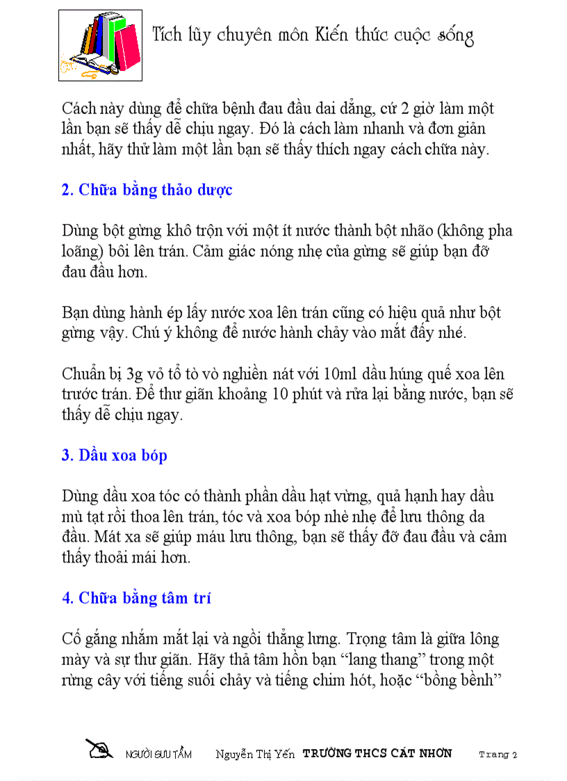 image for page Bài thuốc chữa bệnh đau đầu