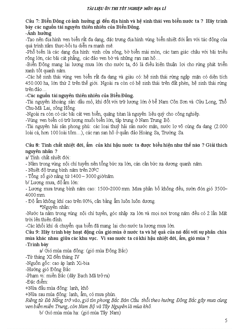 image for page Bộ câu hỏi Trả lời TN THPT