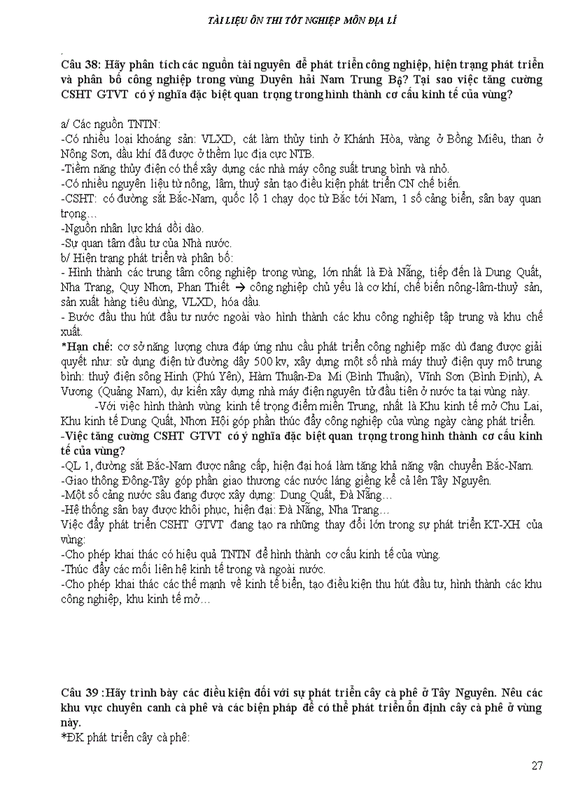 image for page Bộ câu hỏi Trả lời TN THPT