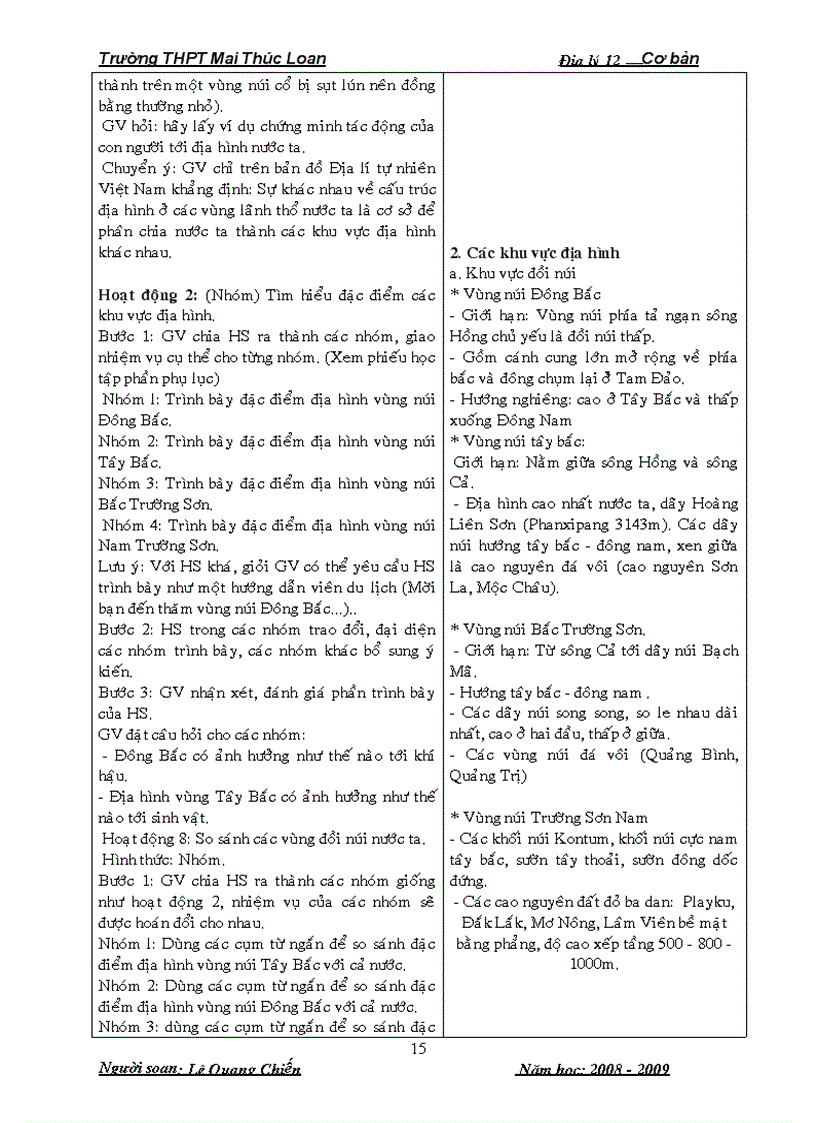 image for page Bộ giáo án Địa lí 12 Cơ bản Trọn bộ