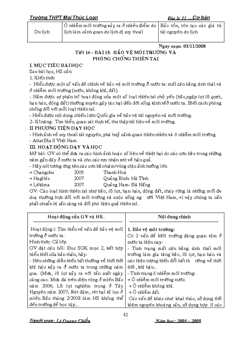 image for page Bộ giáo án Địa lí 12 Cơ bản Trọn bộ