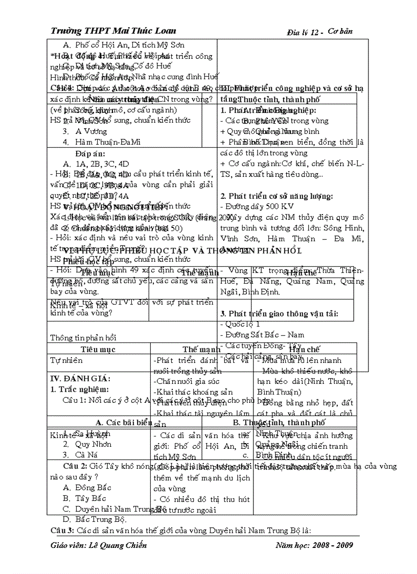 image for page Bộ giáo án Địa lí 12 Cơ bản Trọn bộ