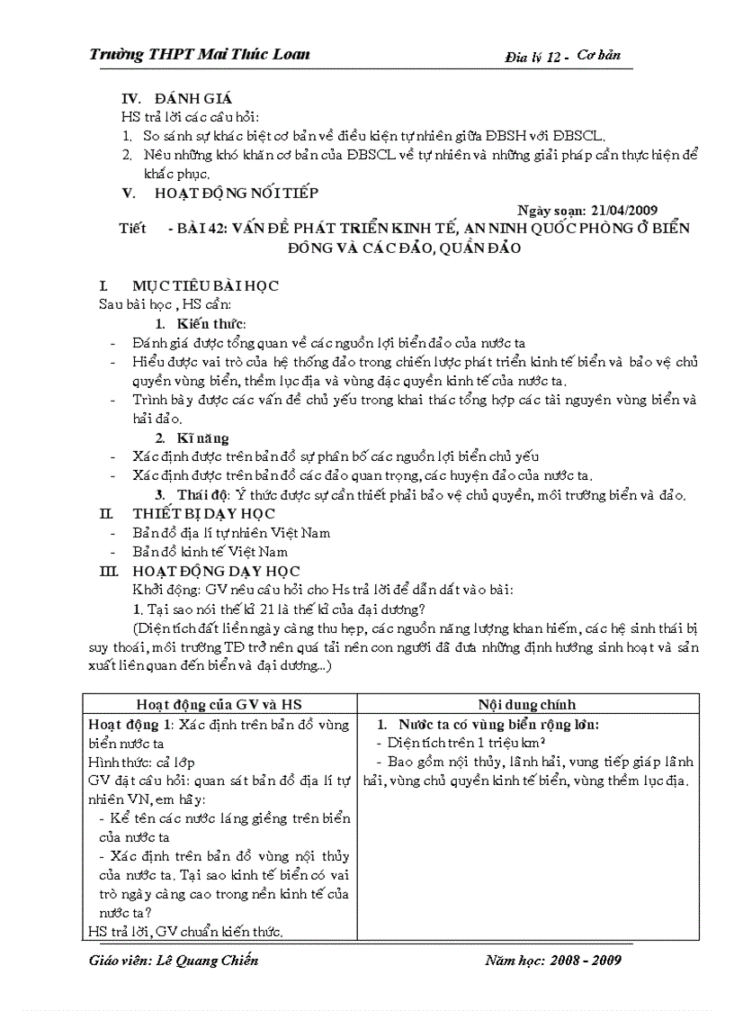 image for page Bộ giáo án Địa lí 12 Cơ bản Trọn bộ