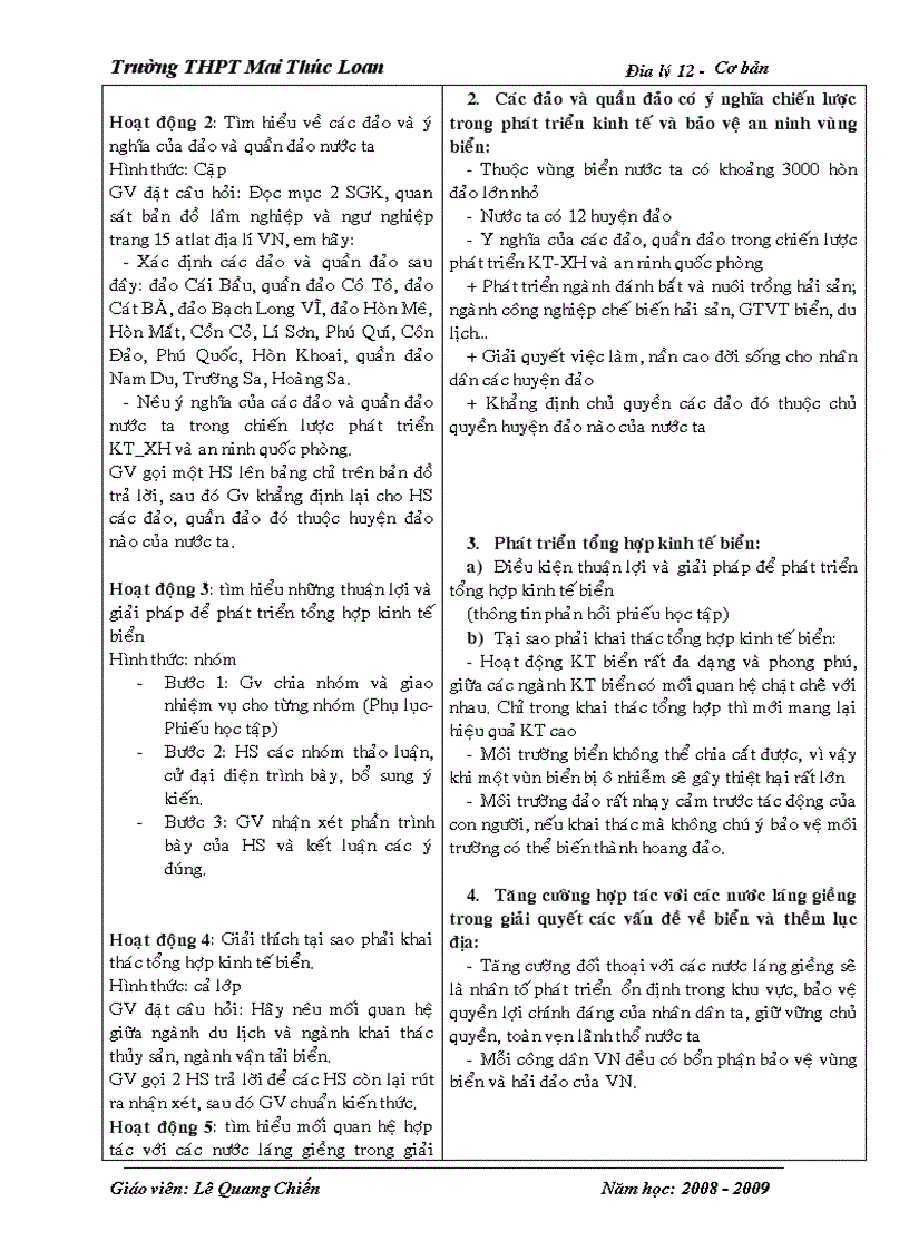 image for page Bộ giáo án Địa lí 12 Cơ bản Trọn bộ