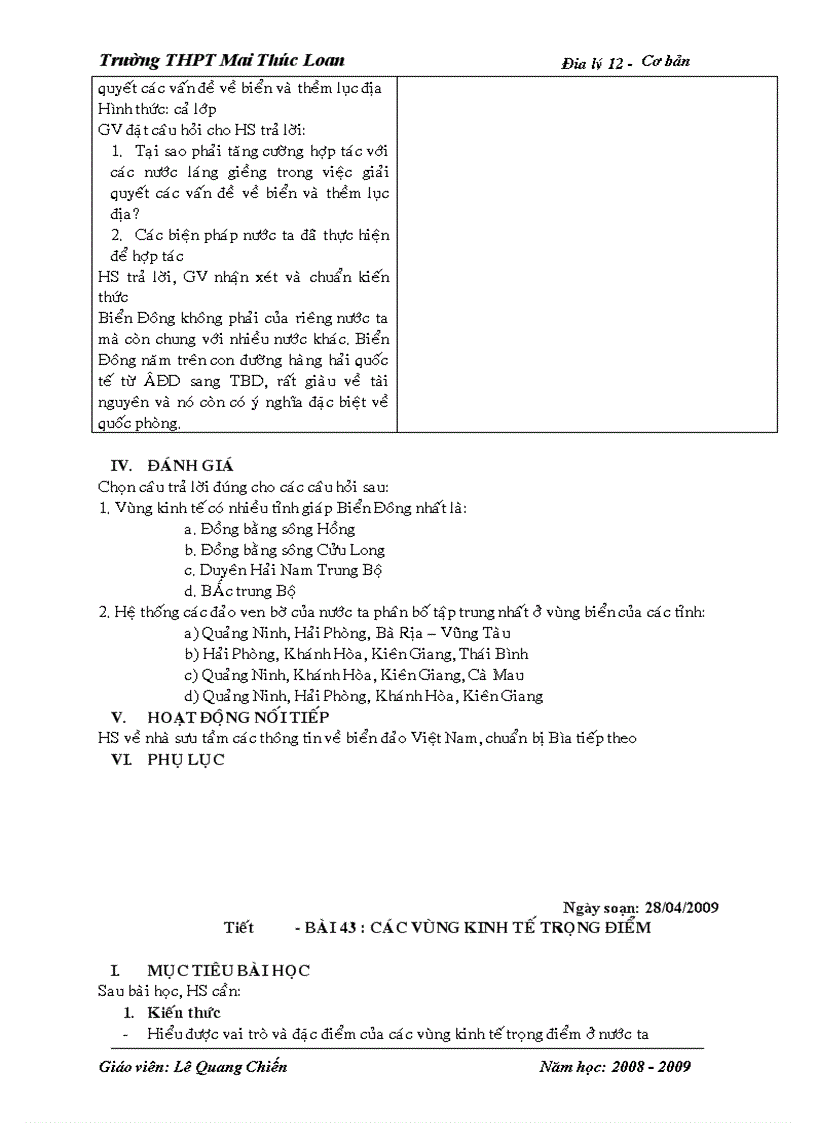 image for page Bộ giáo án Địa lí 12 Cơ bản Trọn bộ