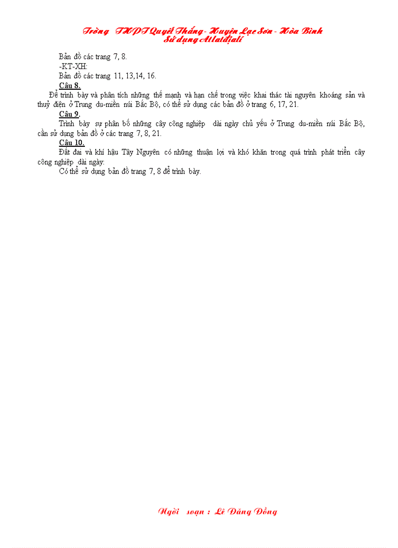 image for page Cách sử dụng atlats địa lí việt nam