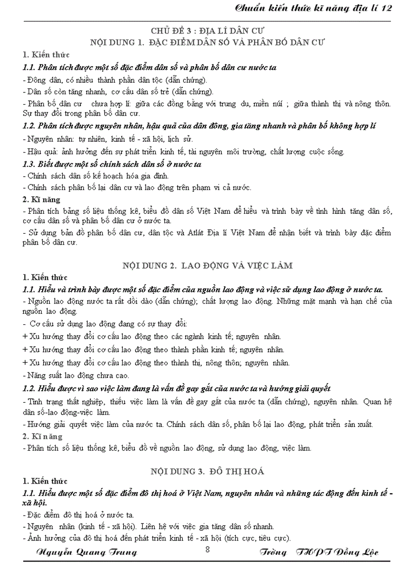 image for page Chuẩn kiến thức kỉ năng địa lí 12