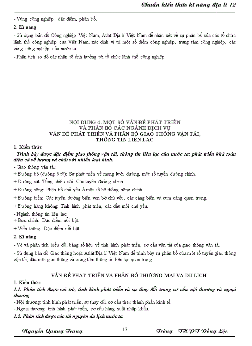 image for page Chuẩn kiến thức kỉ năng địa lí 12