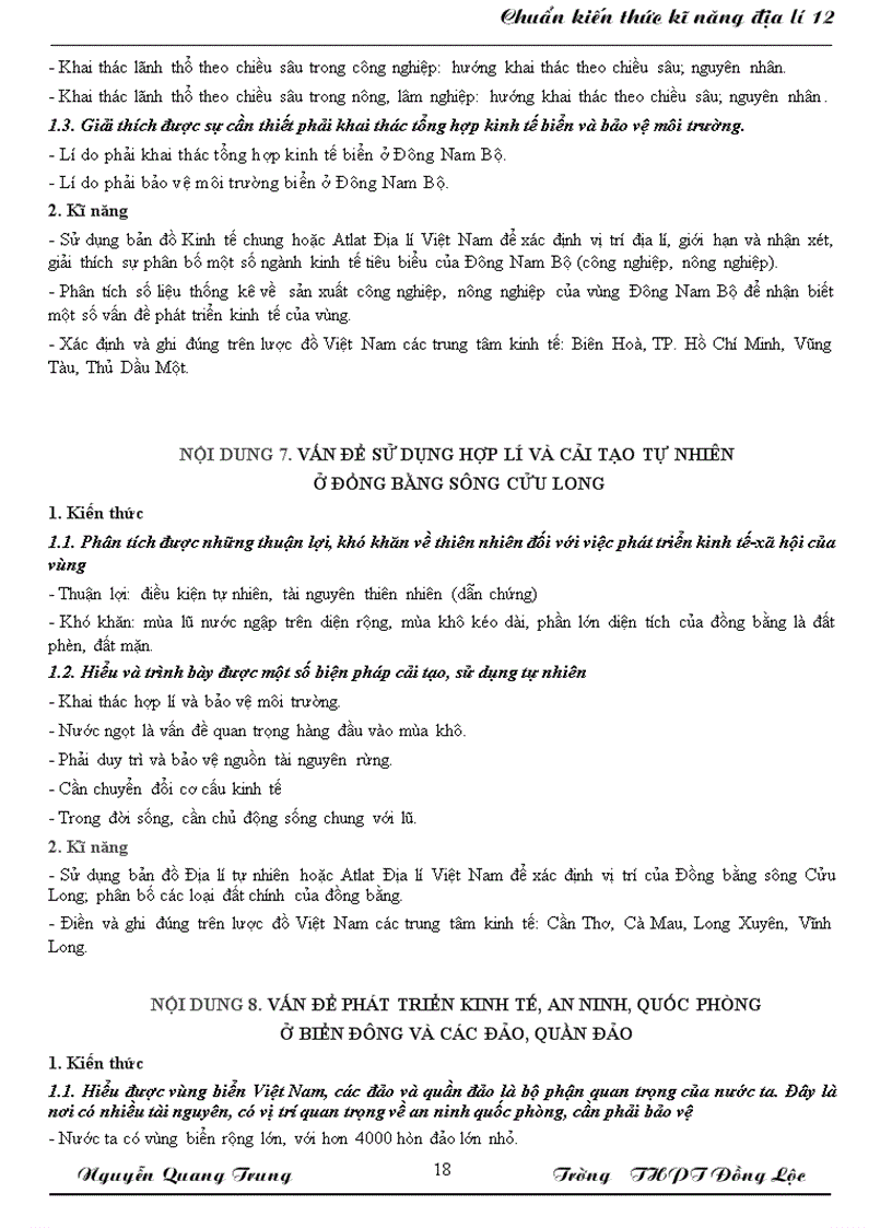 image for page Chuẩn kiến thức kỉ năng địa lí 12