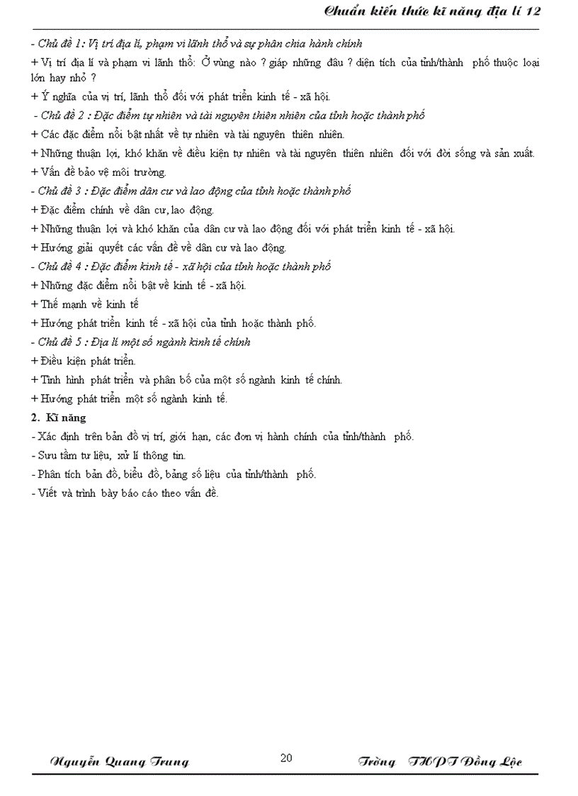 image for page Chuẩn kiến thức kỉ năng địa lí 12