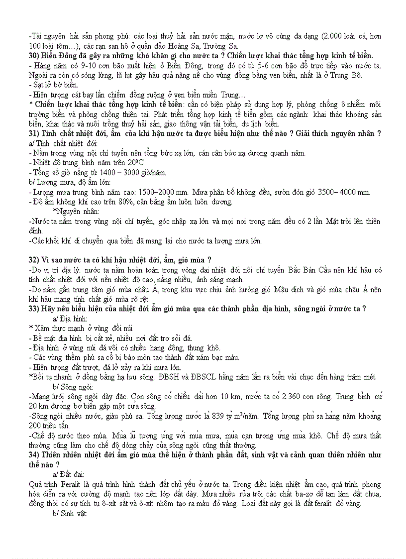 image for page Đề cương ôn tập học kỳ 1 Địa 12