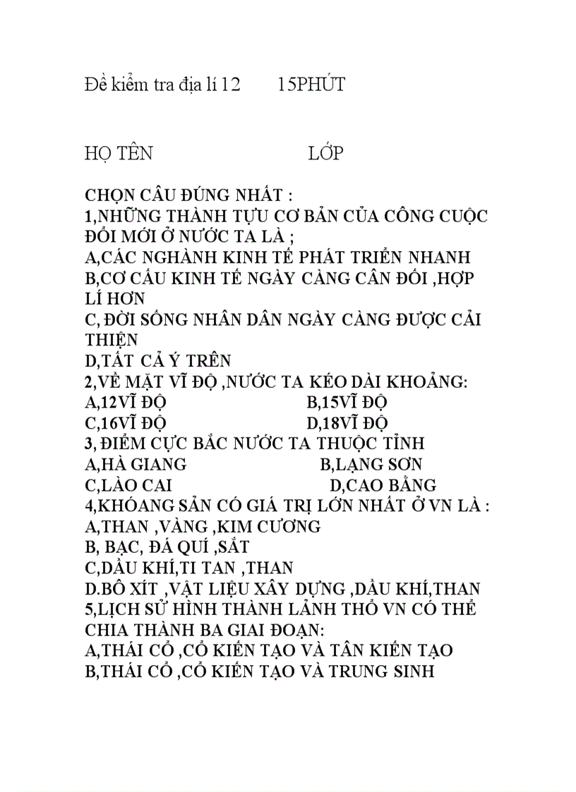 image for page Đề kiểm tra 15 phút 12