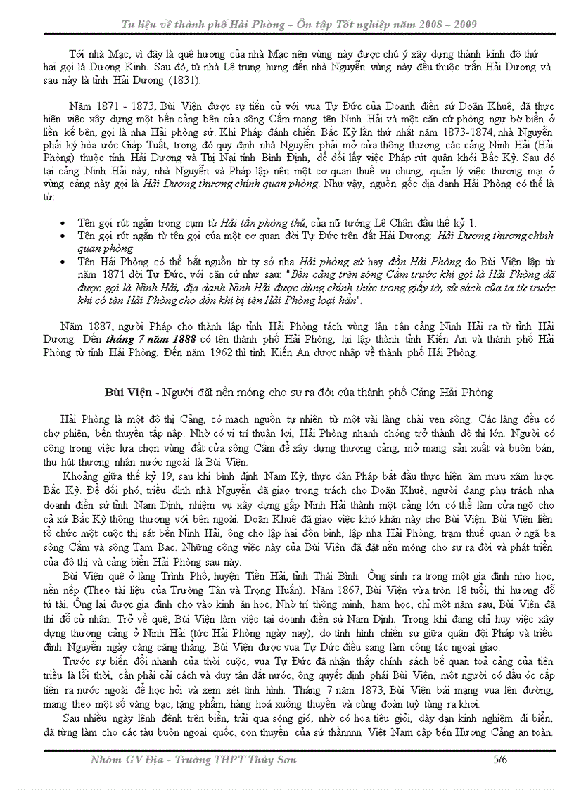 image for page Địa lí địa phương Hải Phòng