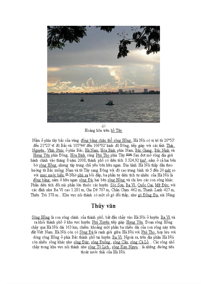 image for page Địa lí Hà Nội