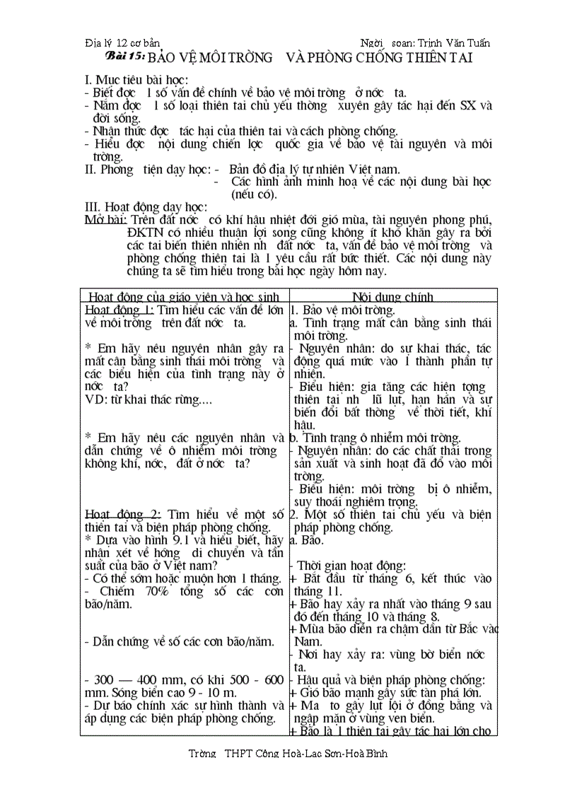 image for page Địa lý 12 bài 15