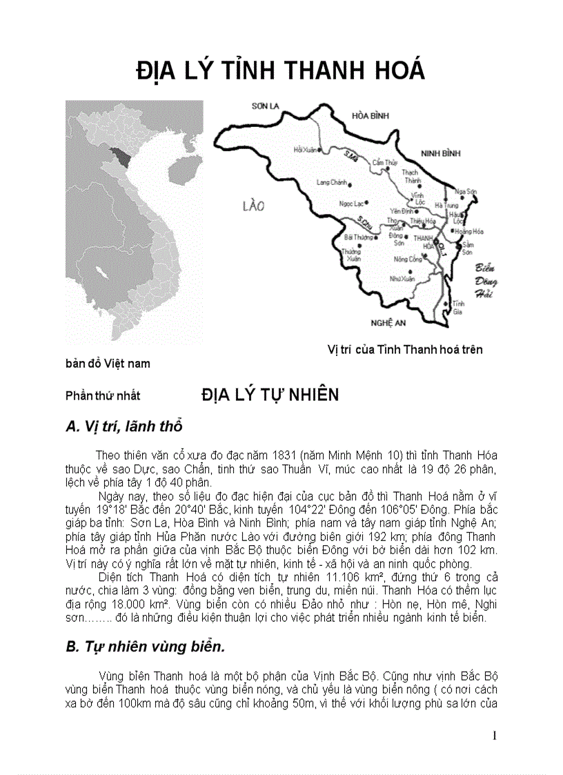 image for page Địa lý Tỉnh Thanh hoá