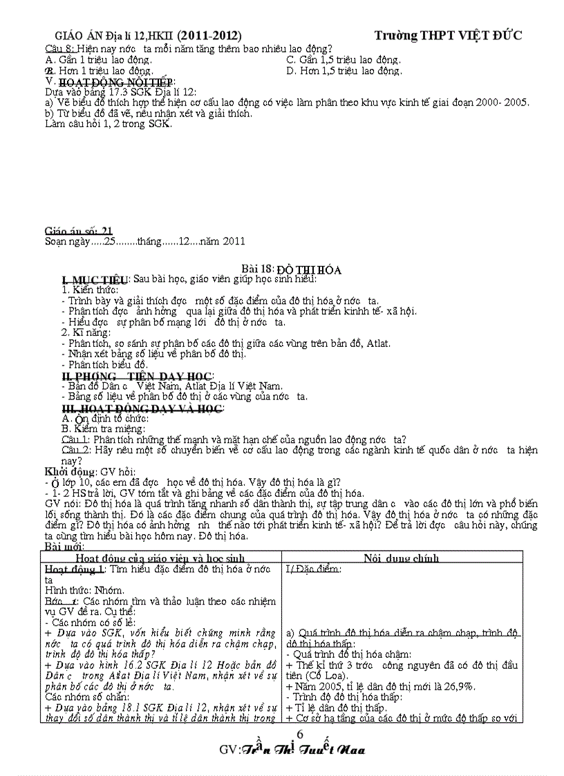 image for page GA Địa lí 12 HKII thực hiện giảm tải từng nội dung