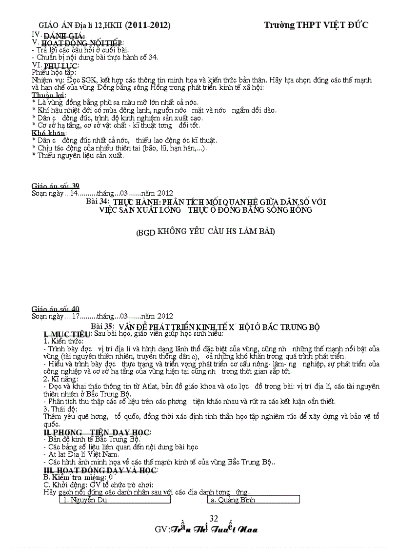 image for page GA Địa lí 12 HKII thực hiện giảm tải từng nội dung