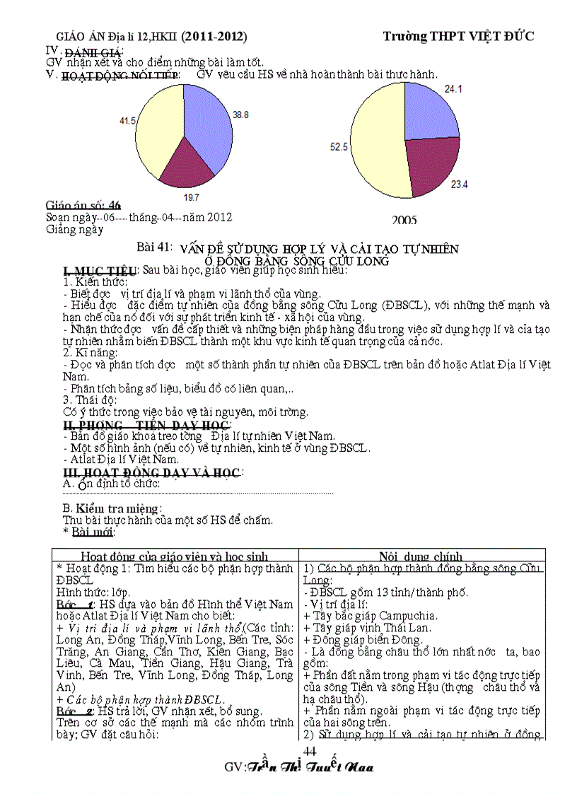 image for page GA Địa lí 12 HKII thực hiện giảm tải từng nội dung