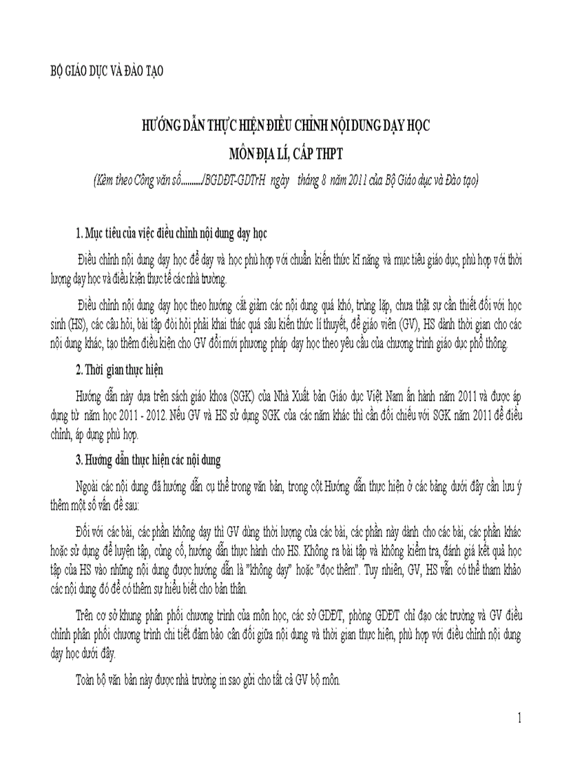 image for page Giảm tải chương trình môn Địa lí THPT