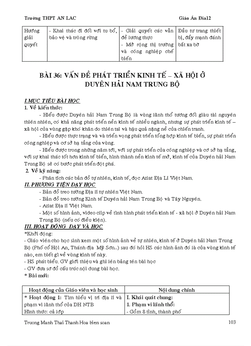 image for page Giáo án địa 12 chương trình mới