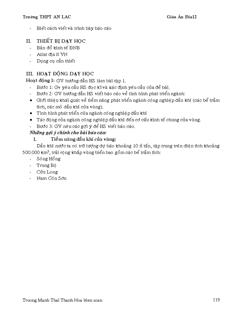 image for page Giáo án địa 12 chương trình mới