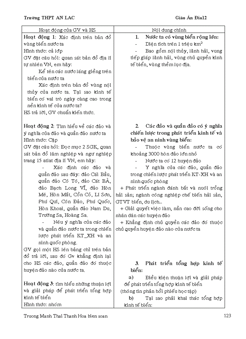 image for page Giáo án địa 12 chương trình mới