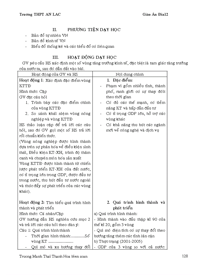 image for page Giáo án địa 12 chương trình mới