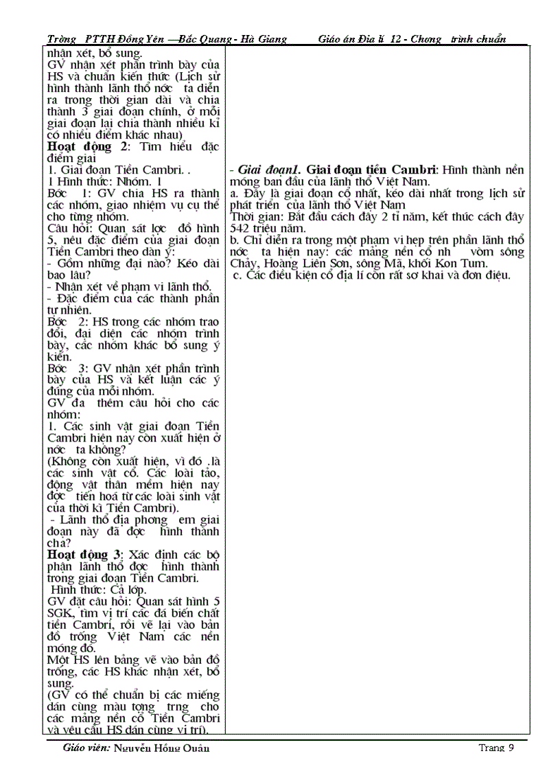 image for page Giáo án Địa lí 12CB Tiết 1 31