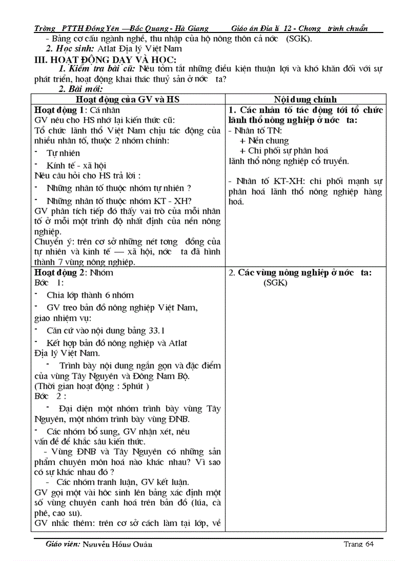image for page Giáo án Địa lí 12CB Tiết 1 31