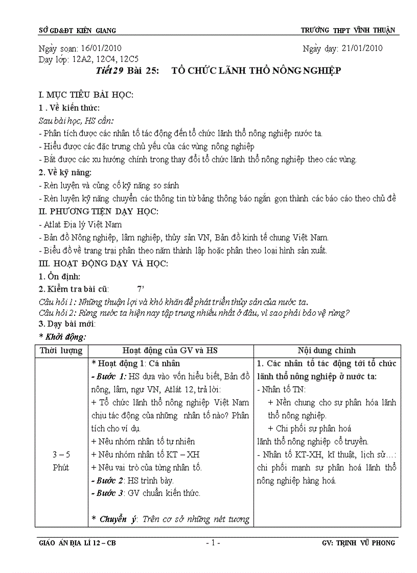 image for page Giáo án địa lí 12cb tiết 29