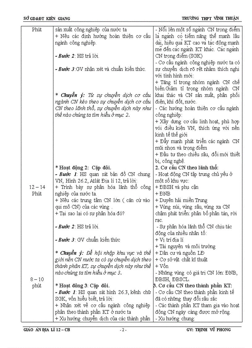 image for page Giáo án địa lí 12cb tiết 30