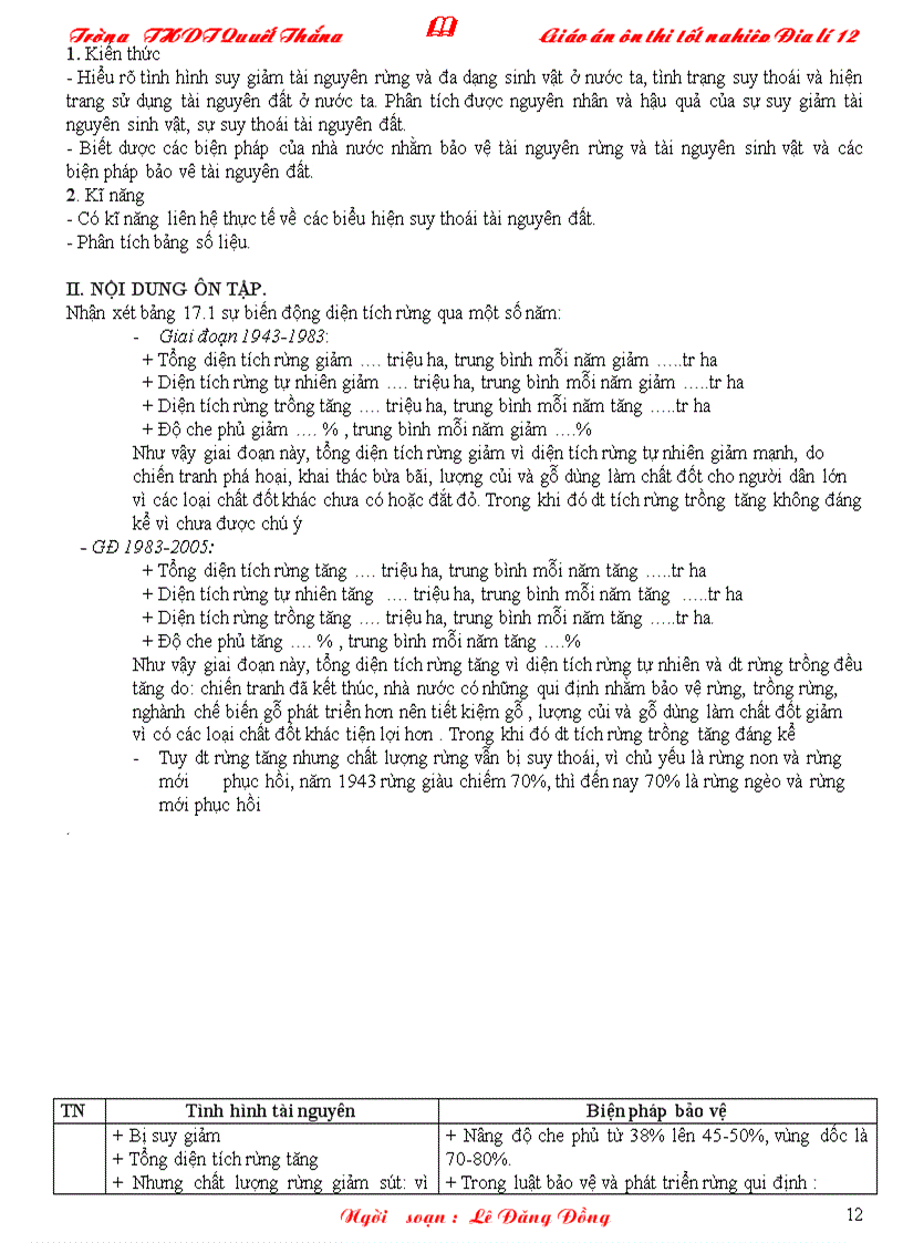 image for page Giao an on thi tn theo giam tai chuong trinh