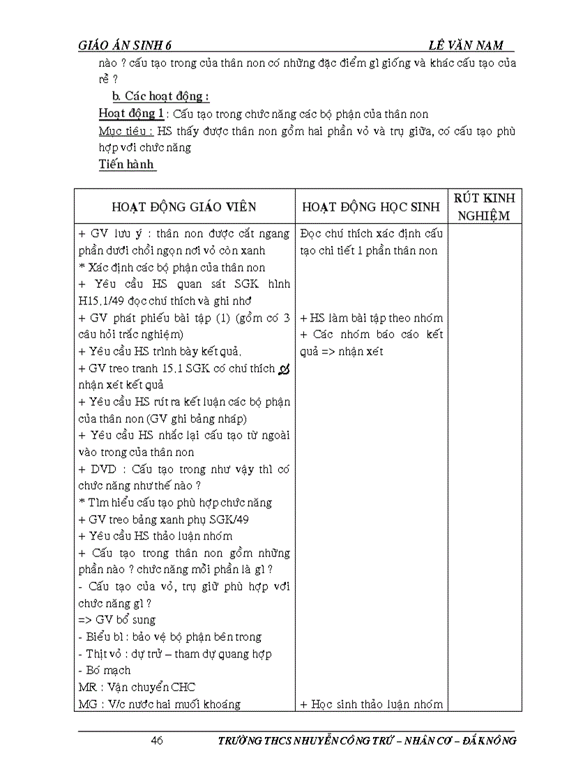 image for page Giao an sinh hoc 6 tron bo