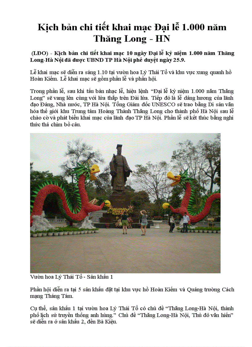 image for page Kịch bản chi tiết khai mạc Đại Lễ 1000 năm