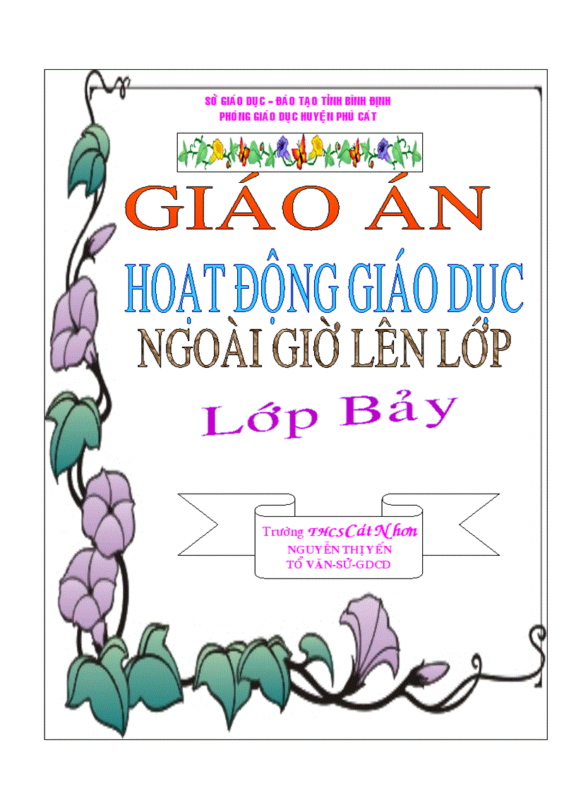 Mẫu bìa Giáo án Cực Đẹp