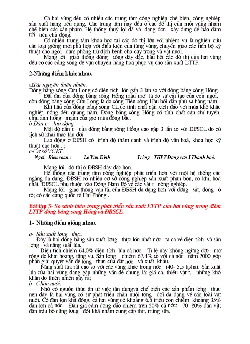 image for page Một số dạng câu hỏi so sánh ôn thi TN ĐH