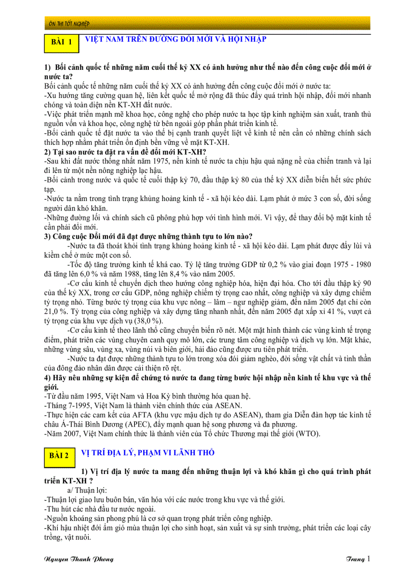 image for page On tap TN THPT dia li theo cau hoi