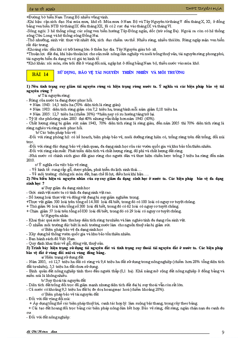 image for page Ôn thi tn địa lý theo câu hỏi