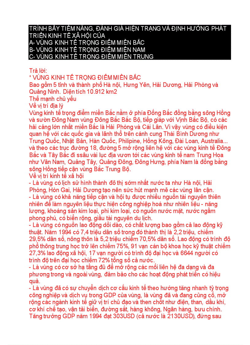 image for page Ôttn các vùng kinh tế trọng điểm